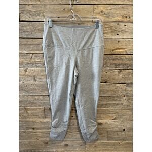 NWT Chicos Zenergy Women Cropped Tummy Control Leggings‎ Sz 8/10 Gray Ruched Leg